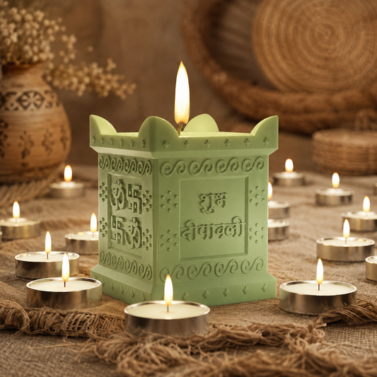 Tulsi Shubh Dipavali  *MOLD*Size: 8*7CM  WCM053 (OWN)
