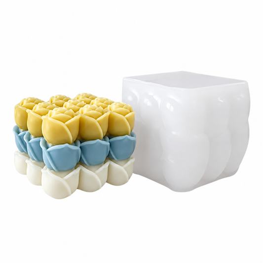 Rose Cube Candle Mold WCM530