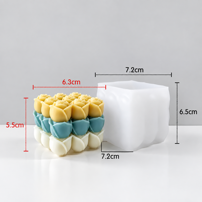 Rose Cube Candle Mold WCM530
