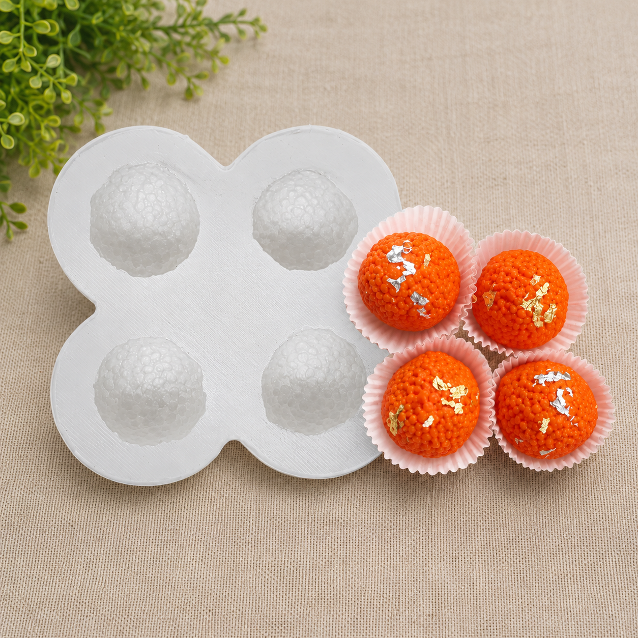 4 Cavity Moti Choor Laddu Mold WCM543 (OWN)