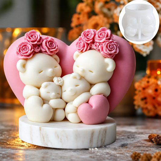 Teddy bears family with heart  WCM650