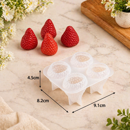 4 Cavity Strawberry Candle Mold WCM721