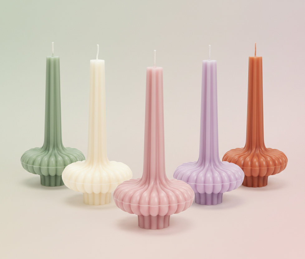 Vintage Column Flower Candle Mold l WCM817