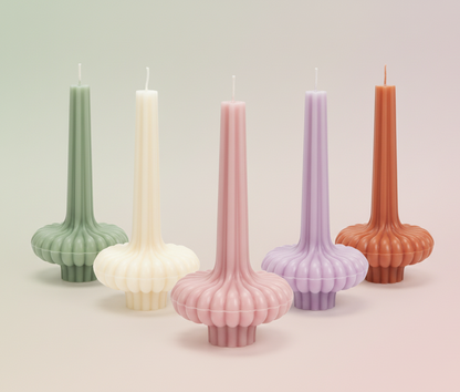 Vintage Column Flower Candle Mold l WCM817