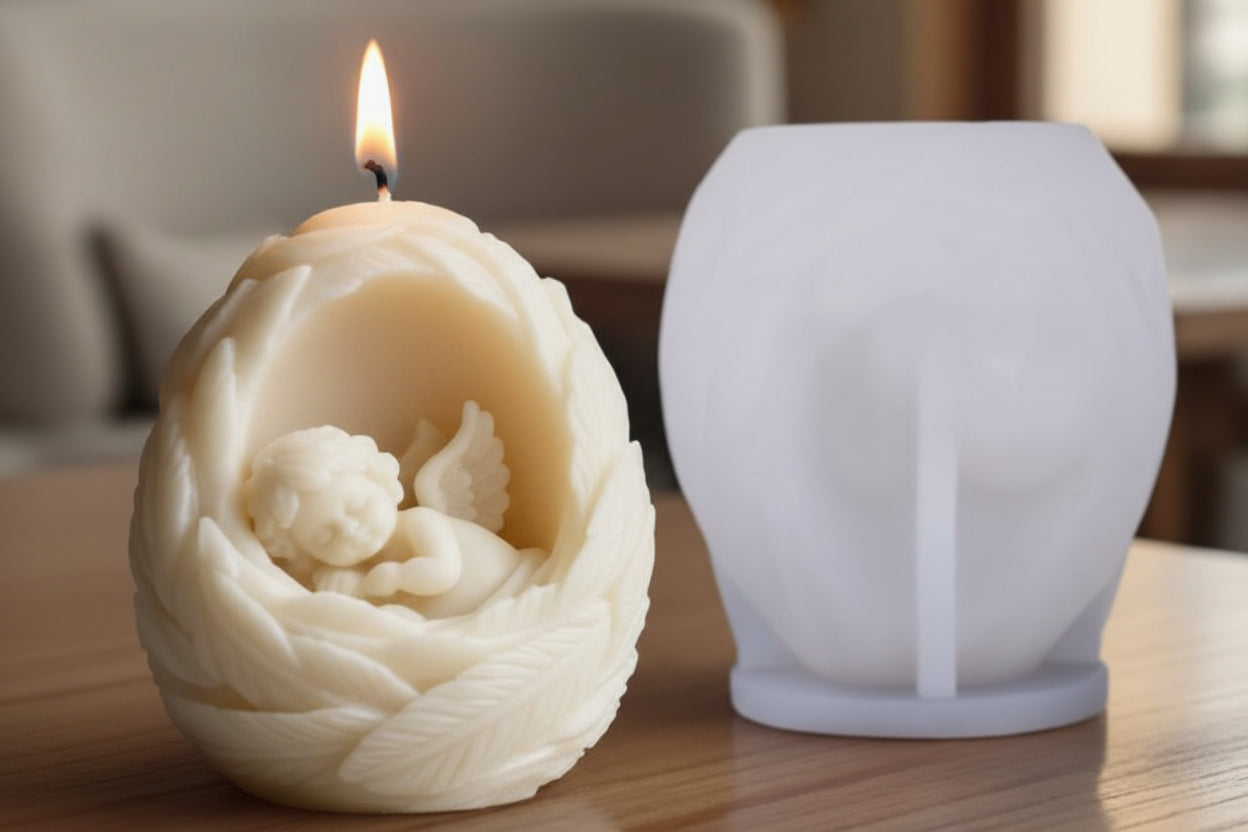 3D Sleeping Angel Teardrop Mold | WCM829