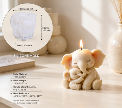 Cute Elephant Candle Silicone Mold | WCM882