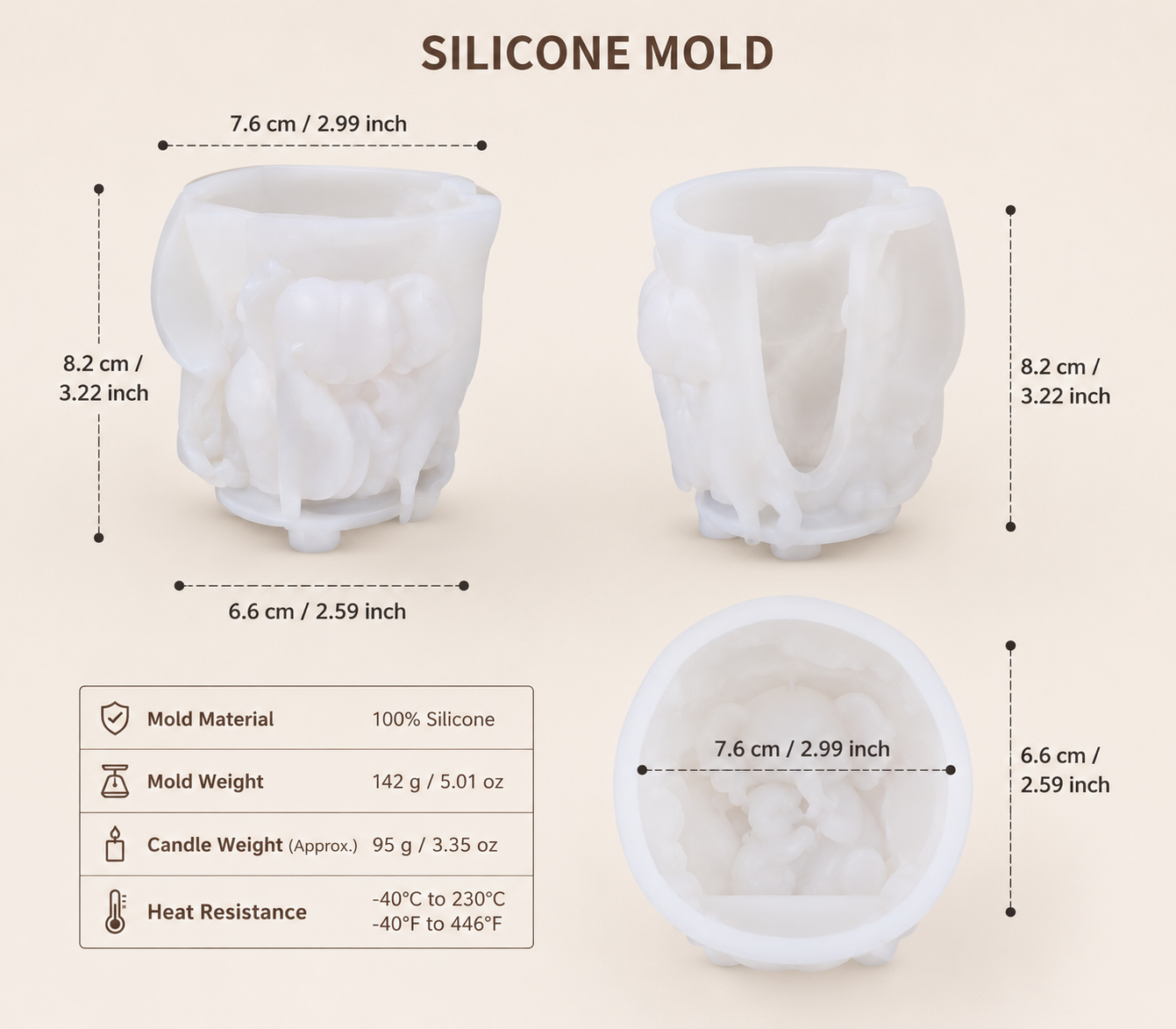 Cute Elephant Candle Silicone Mold | WCM882