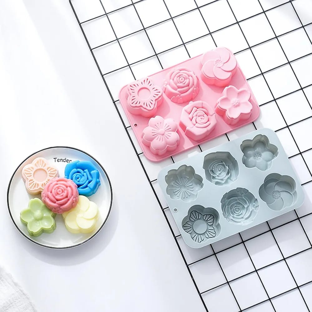 6 Cavity Floral Mold WCM499