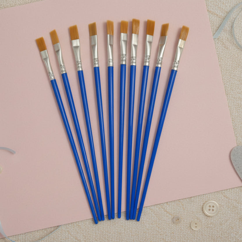 Flat Paint Brushes Set of 10 | ART061
