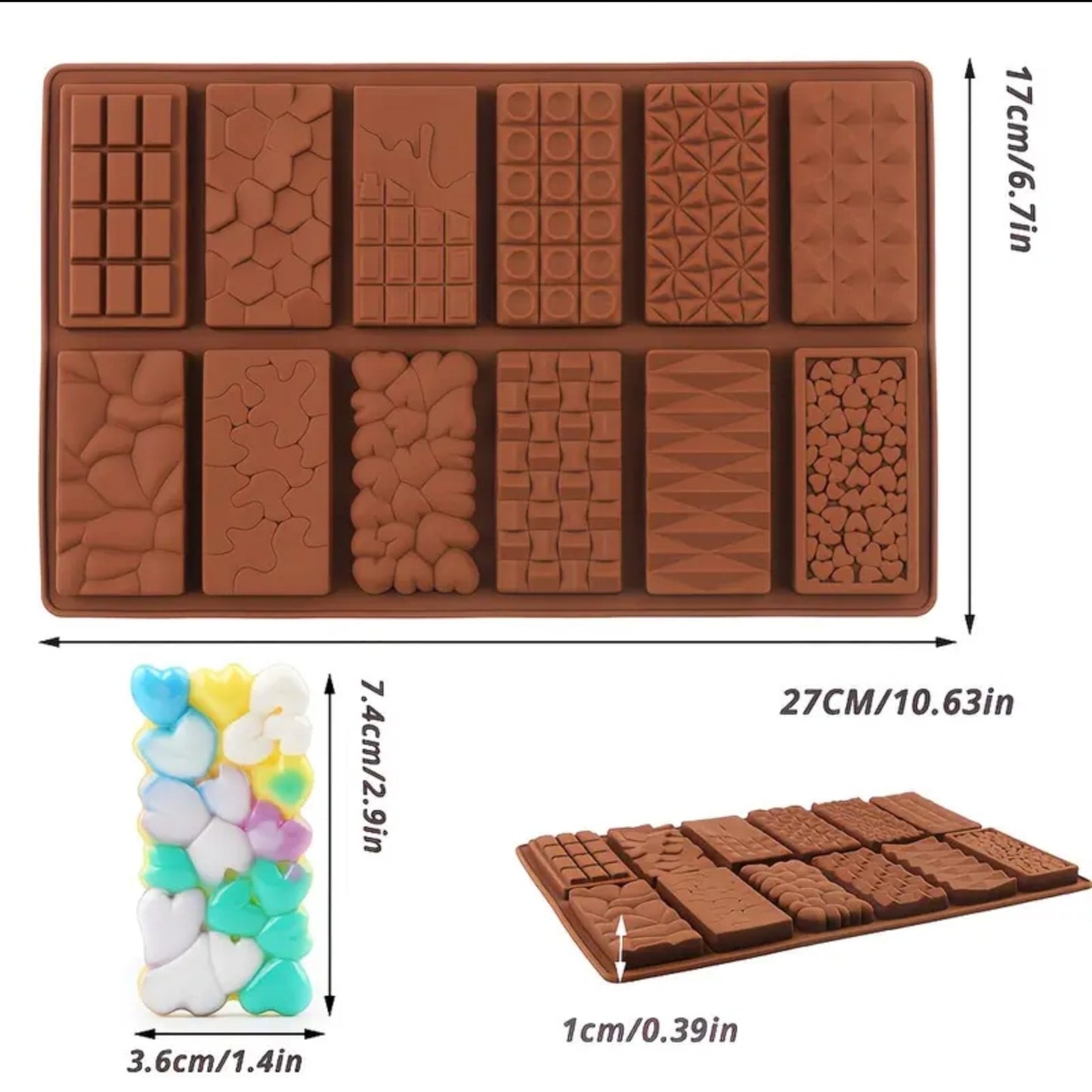 Creative Chocolate Bar Silicone Mold (12 Cavity) | CFM432