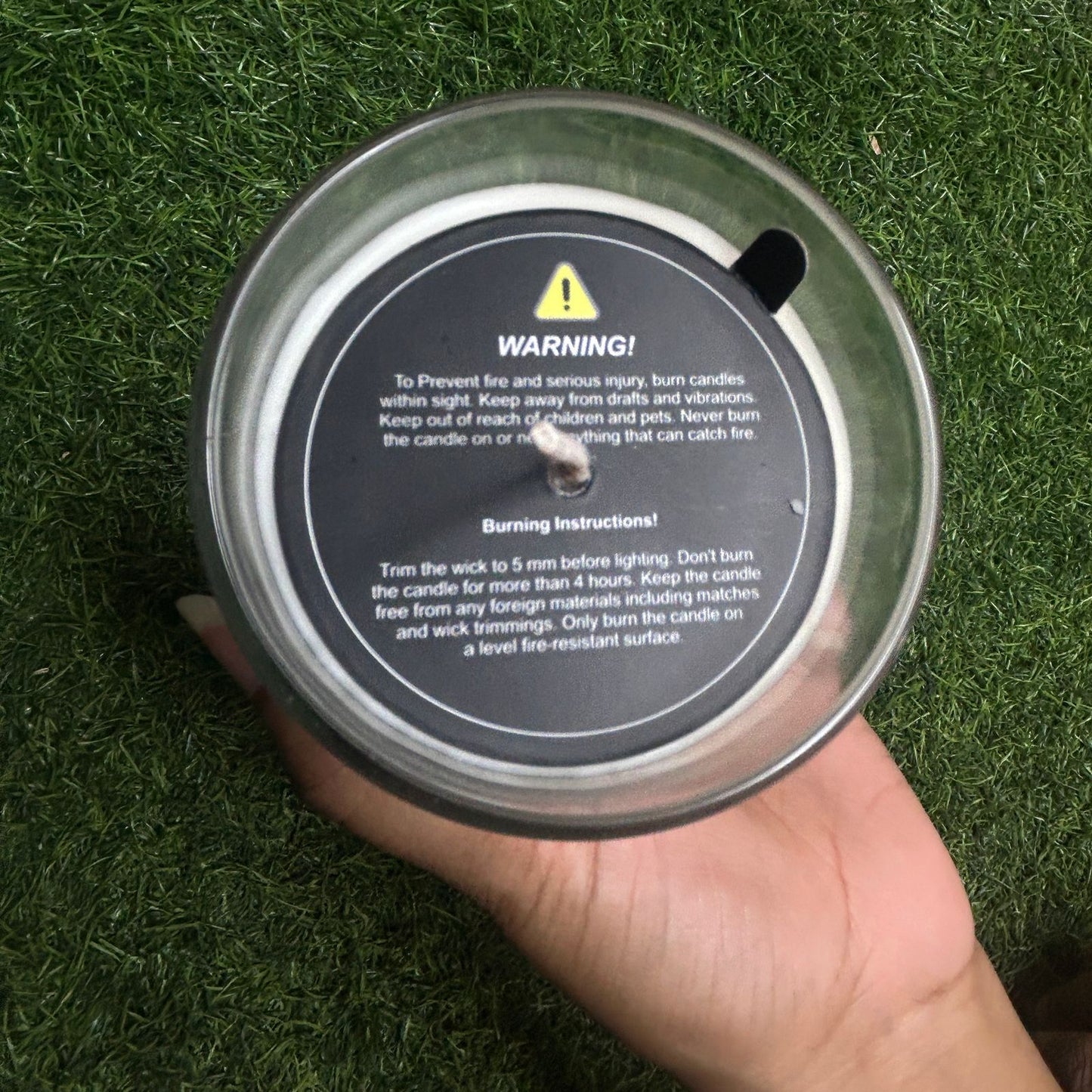 Candle Warning Label Black 6cm (50 PCS )PM387