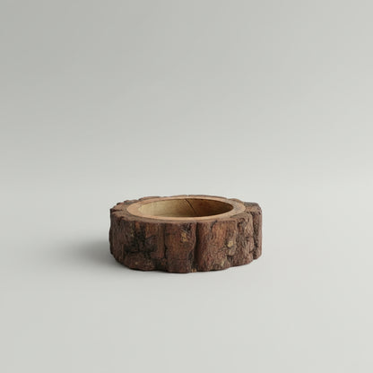 Wooden Round Crackle Bowl,4.5 inch outer, 2.8 inch inner dia depth 1 inch, WC003