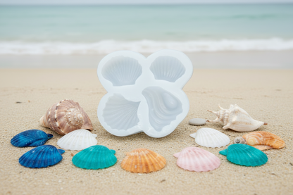 4 cavity Seashell Silicone Mold |  Candle, Soap & Resin Making | CFM397 (own)