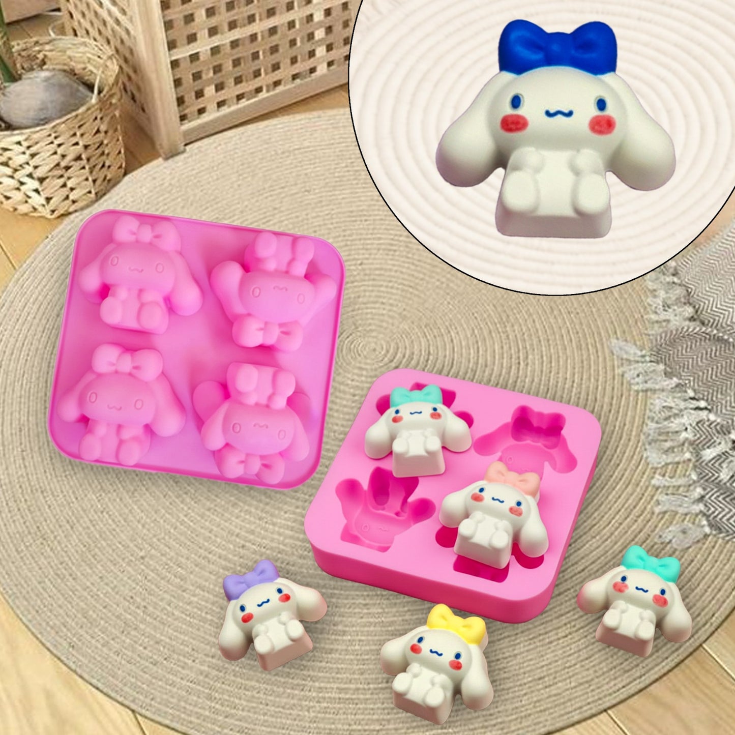 4-Cavity Sweet Bunny Silicone Mold | SSM277