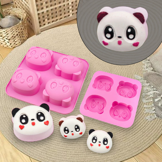 4-Cavity Panda Expression Silicone Mold | SSM275