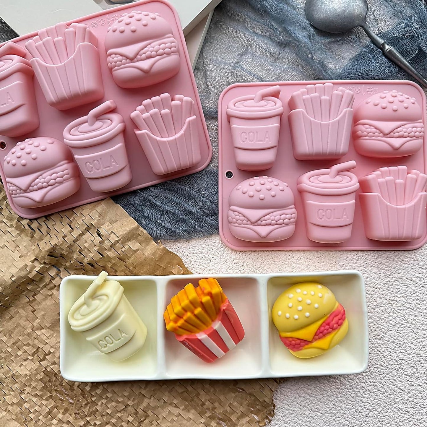 Burger Fries & Cola Silicone Mold | SSM304
