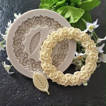 Rose Frame & Leaf Silicone Mold | CFM446