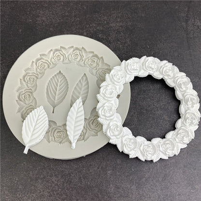 Rose Frame & Leaf Silicone Mold | CFM446
