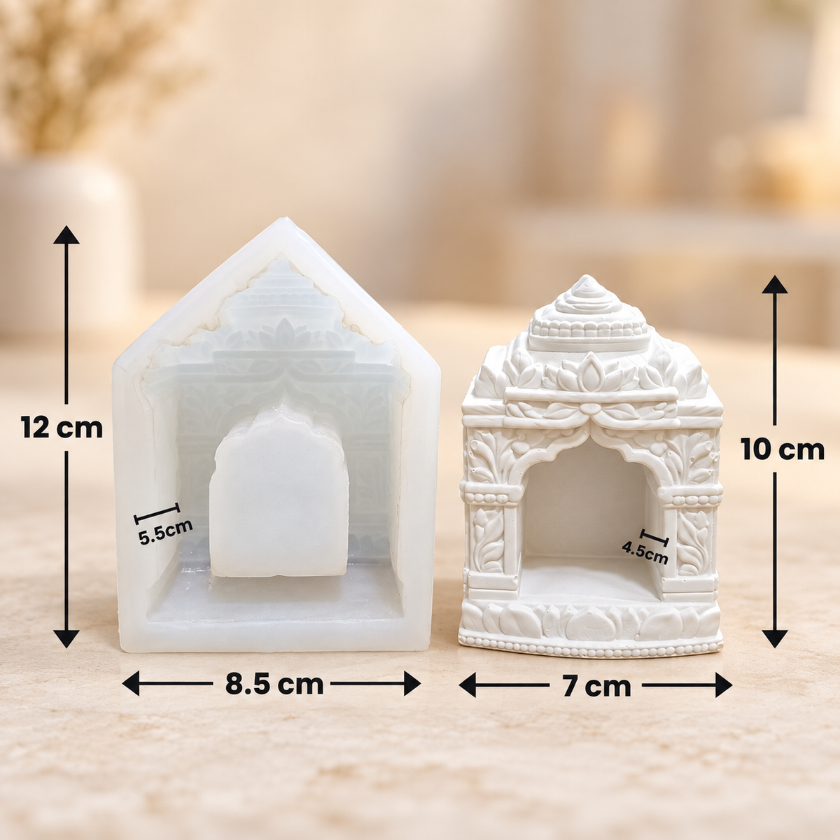 Mandir T-Light Holder Silicone Mold | MLD-ARM598