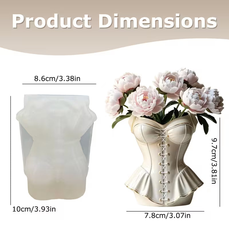 ARM569 Corset Dress Planter Silicone Mold