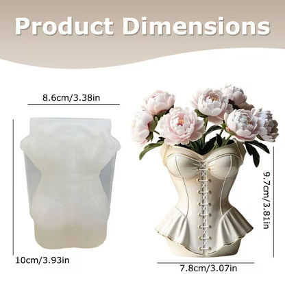 ARM569 Corset Dress Planter Silicone Mold