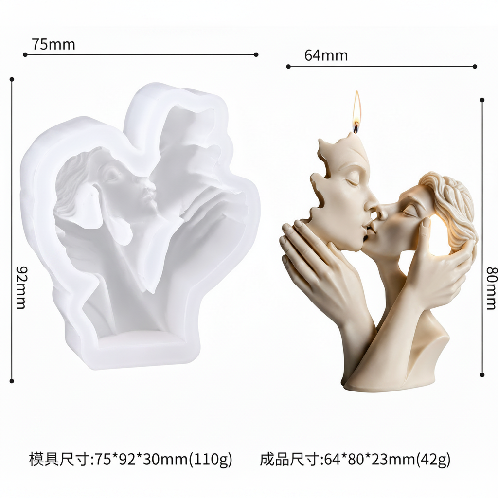 WCM917 Romantic Couple Kiss Silicone Mold