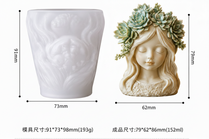 ARM591 Succulent Crown Girl Planter mold