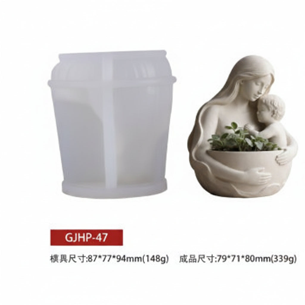 WCM916 Mother & Child Silicone Candle & Planter Mold