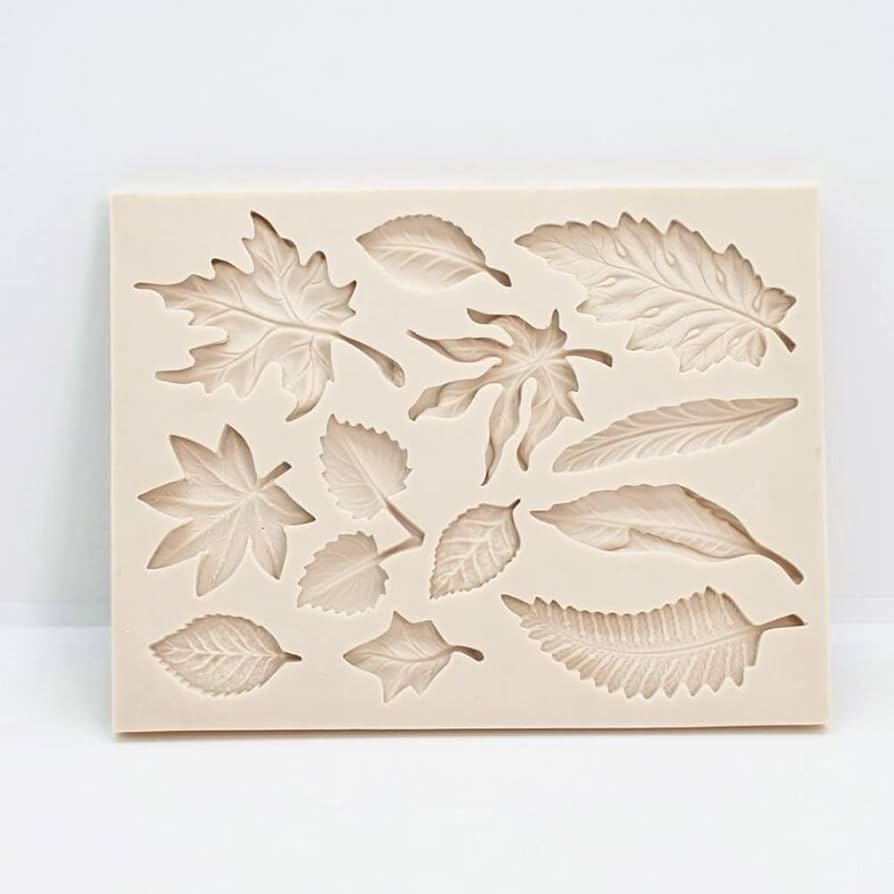 Autumn Leaves Detail Silicone Mold with 12 cavities for DIY soap, wax melts and craft projects