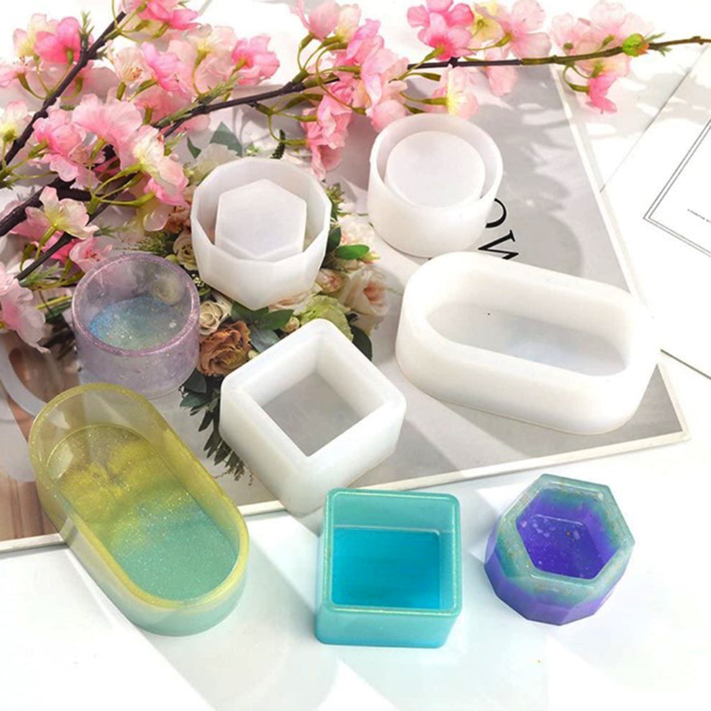 Premium Geometric Silicone Planter Mould Set 