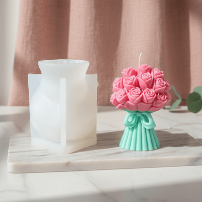 Blooming Rose Bouquet Silicone Mould WCM808 for candle making, soap crafting and resin art