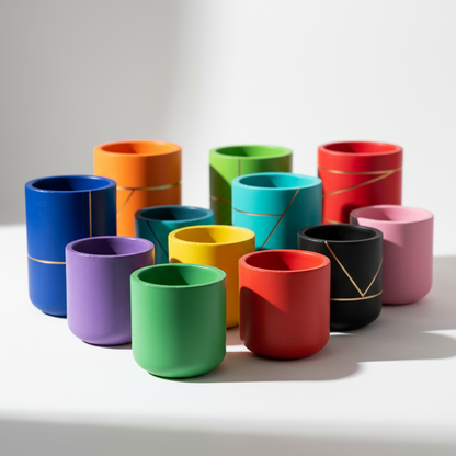 Concrete color pigments used in colorful resin and concrete craft projects