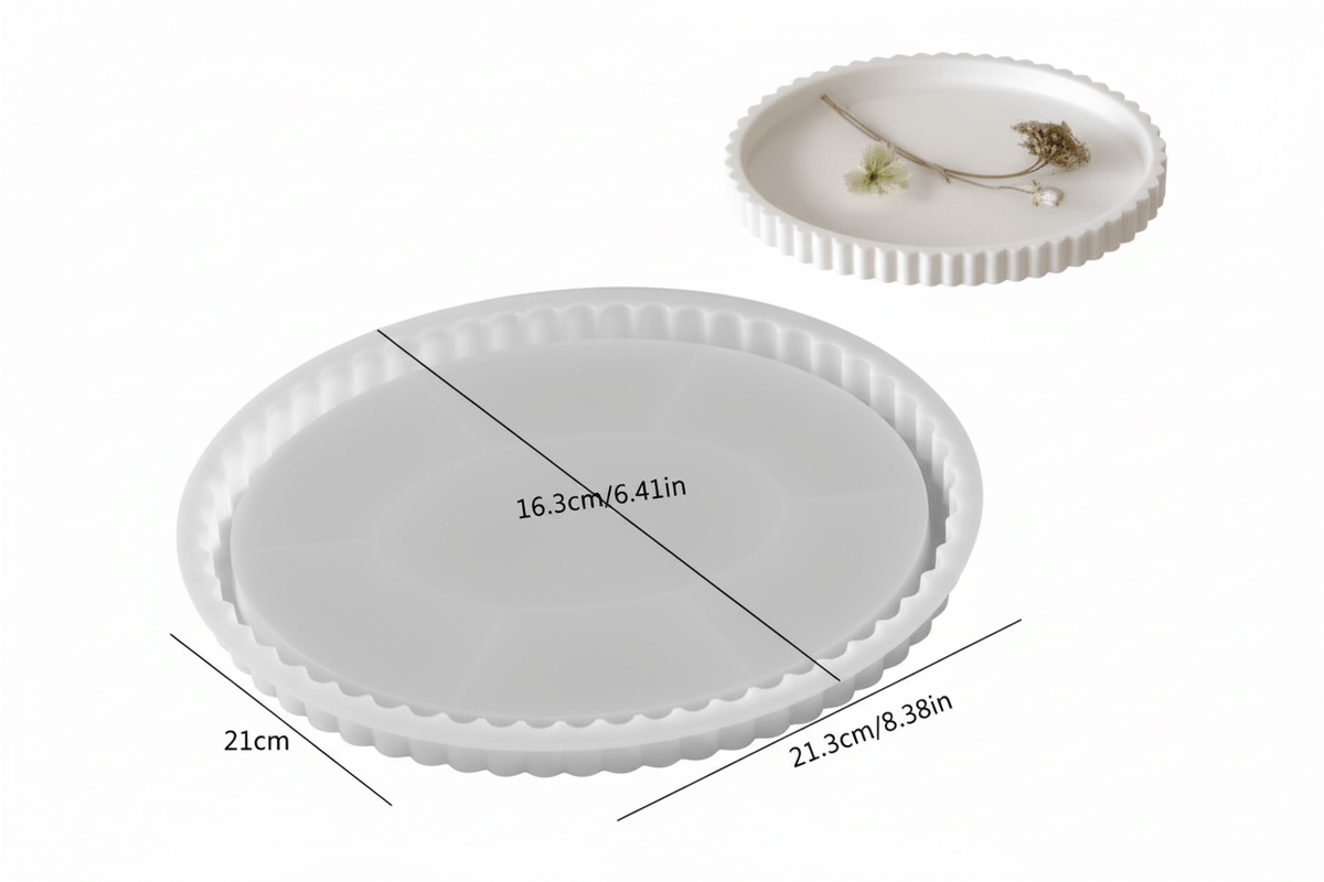 Corrugated Rim Dish Silicone Mould ARM468 ARM469 for concrete crafts, resin art and DIY decor