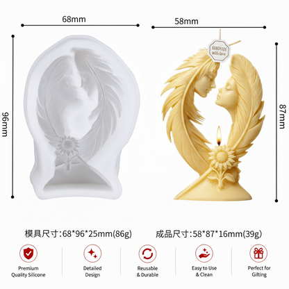 WCM924 Feather Lovers Sculpture Mold