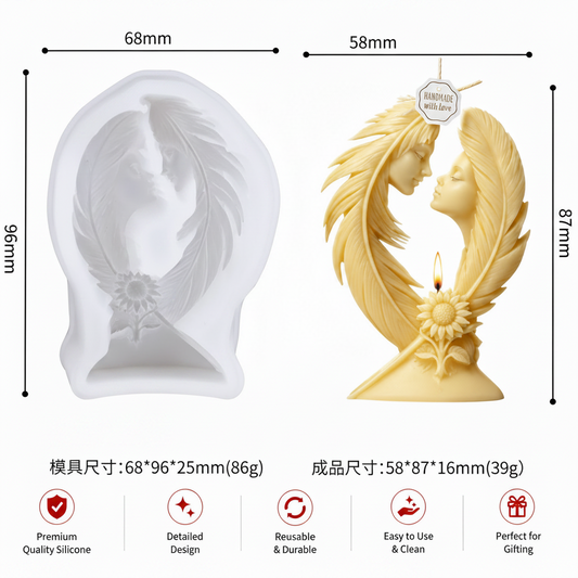 WCM924 Feather Lovers Sculpture Mold