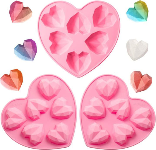 Diamond Heart Silicone Mold CFM408 for DIY candles, resin crafts and decorative soap making