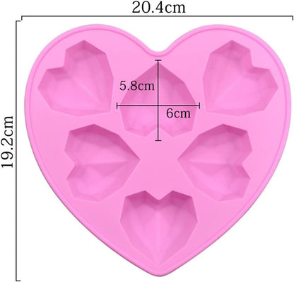 Diamond Hearts Craft Mold CFM408 for resin art, candle making and handmade soap crafting