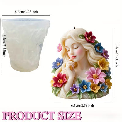 WCM906 Lady floral candle mold