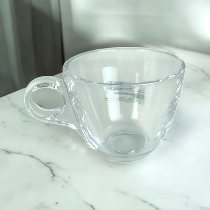 Glass Cup Round Candle Jar with Handle (Set of 6pcs)80g Each PM408