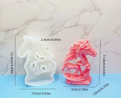Horse Figure Silicone Mold WCM807 for handmade candles, soap crafting and decorative resin art