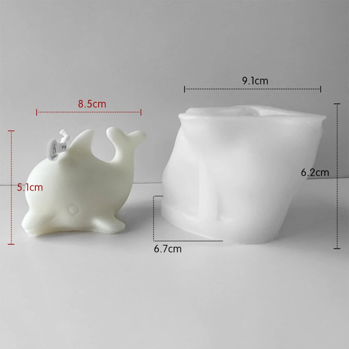 3D Dolphin Silicone Candle Mold WCM624