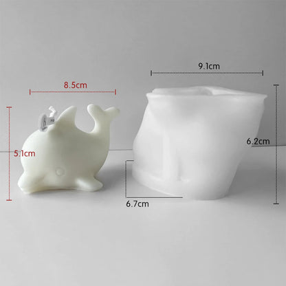 3D Dolphin Silicone Candle Mold WCM624