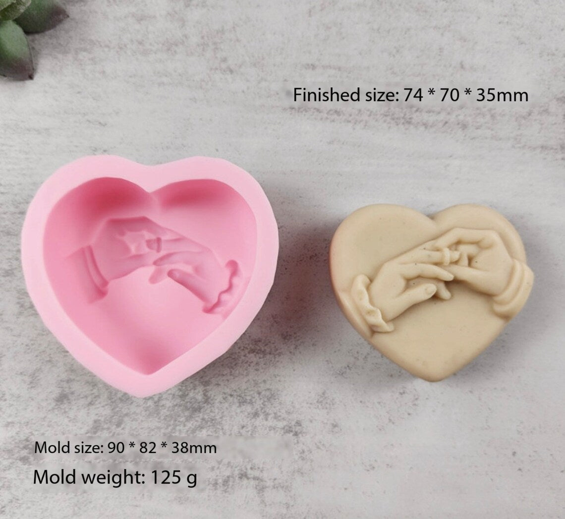 Heart Shape Couple Hand Mold WCM662