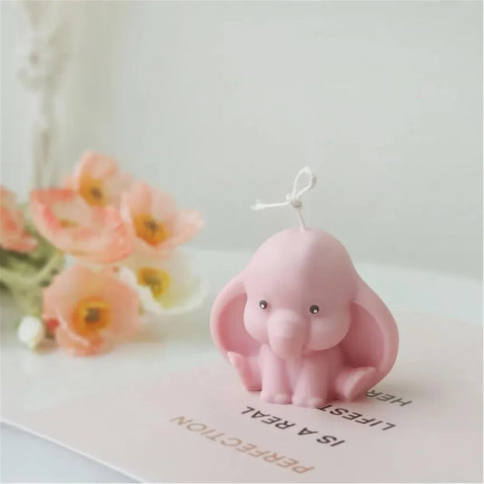 Baby Elephant With big ears Silicone Candle Mold WCM535