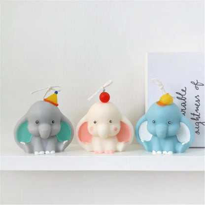 Baby Elephant With big ears Silicone Candle Mold WCM535