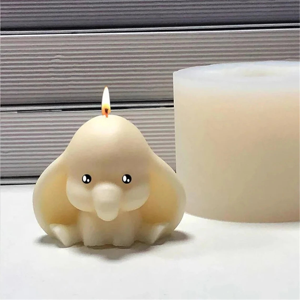 Baby Elephant With big ears Silicone Candle Mold WCM535