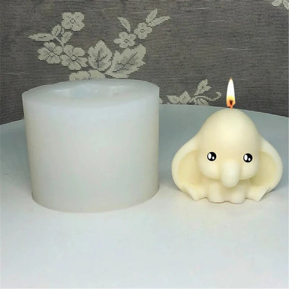 Baby Elephant With big ears Silicone Candle Mold WCM535