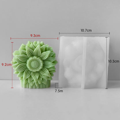 3D sunflower pillar mold  WCM628