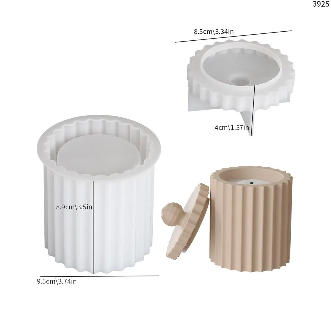 Fluted Lidded Storage Pot ARM477