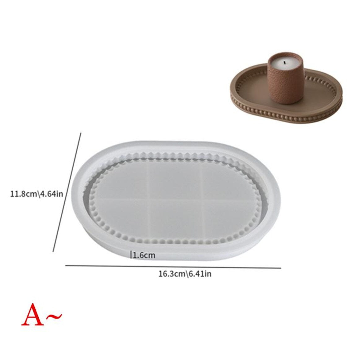 Beaded Edge Oval Tray Mould ARM466 | ARM467